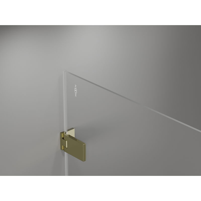 Mexen Lunar-F L folding shower cabin right 95 x 70 cm, transparent, gold - 836L-095-070-50-00-P