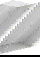 Mexen Lunar-F L right-folding shower enclosure 85 x 80 cm, transparent, gold - 836L-085-080-50-00-P