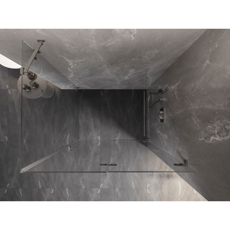 Mexen Lunar-F folding shower cabin right 95 x 70 cm, transparent, brushed nickel - 836-095-070-97-00-P