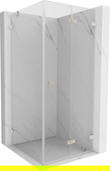 Mexen Lunar-F Folding Shower Enclosure Right 80 x 80 cm, Transparent, Brushed Nickel - 836-080-080-97-00-P