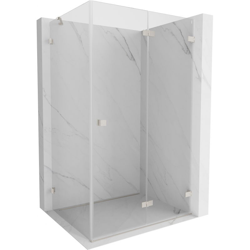 Mexen Lunar-F folding shower enclosure right 100 x 80 cm, transparent, brushed nickel - 836-100-080-97-00-P