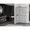 Mexen Kioto shower screen 80 x 200 cm, Transparent/Black pattern 8 mm, Rose gold - 800-080-101-60-78