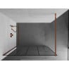 Mexen Kioto shower wall Walk-in 80 x 200 cm, black pattern 8 mm, rose gold - 800-080-101-60-78