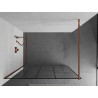 Mexen Kioto Walk-in Shower Wall 80 x 200 cm, Black Pattern 8 mm, Rose Gold - 800-080-101-60-78