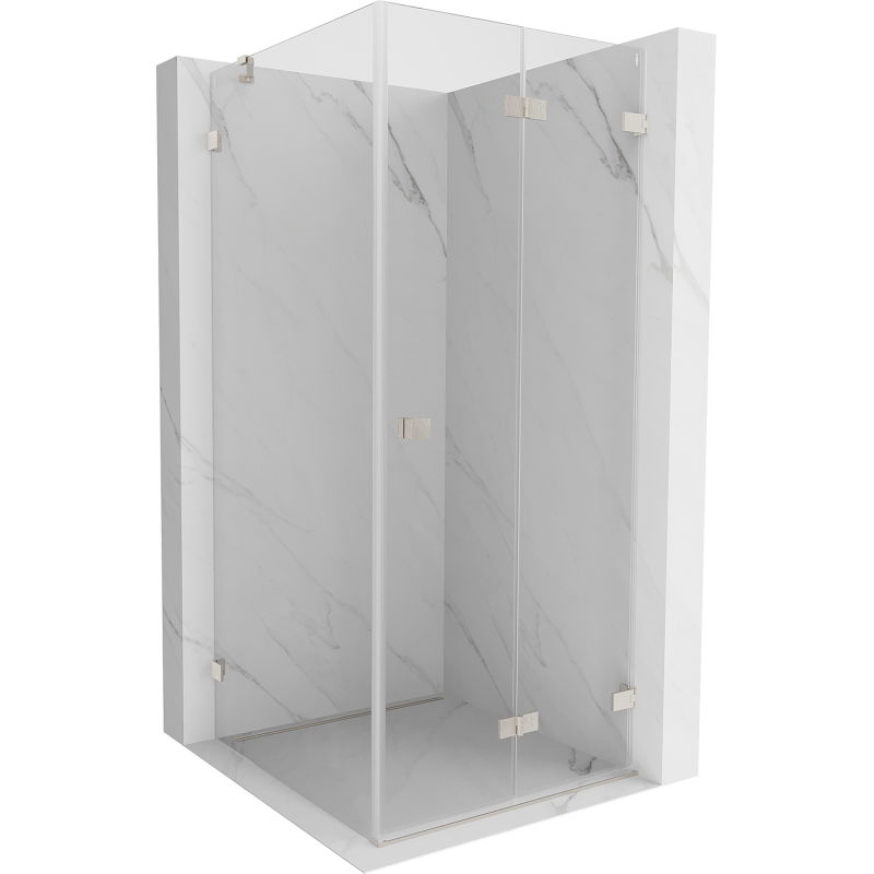 Mexen Lunar-F folding shower cabin right 100 x 100 cm, transparent, brushed nickel - 836-100-100-97-00-P