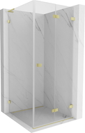 Mexen Lunar-F L foldable shower enclosure right 70 x 70 cm, transparent, brushed gold - 836L-070-070-55-00-P