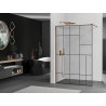 Mexen Kioto Walk-in Shower Wall 120 x 200 cm, Black Pattern 8 mm, Rose Gold - 800-120-101-60-78