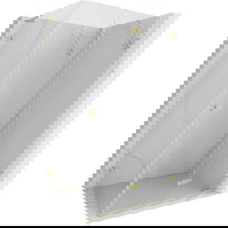 Mexen Lunar-F L folding shower cabin right 90 x 70 cm, transparent, gold brushed - 836L-090-070-55-00-P