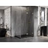 Mexen Lunar-F L right-hand folding shower cabin 95 x 70 cm, transparent, brushed gold - 836L-095-070-55-00-P