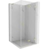 Mexen Lunar-F L Right Folding Shower Enclosure 80 x 80 cm, Transparent, Brushed Gold - 836L-080-080-55-00-P