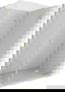 Mexen Lunar-F L folding shower cabin right 95 x 80 cm, transparent, brushed gold - 836L-095-080-55-00-P