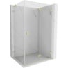 Mexen Lunar-F L foldable shower cabin right 100 x 90 cm, transparent, brushed gold - 836L-100-090-55-00-P