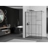 Mexen Kioto Walk-in Shower Wall 100 x 200 cm, Black Pattern 8 mm, Black - 800-100-101-70-78