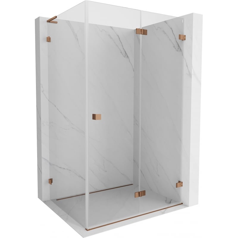 Mexen Lunar-F L folding shower cabin right 95 x 70 cm, transparent, rose gold - 836L-095-070-60-00-P