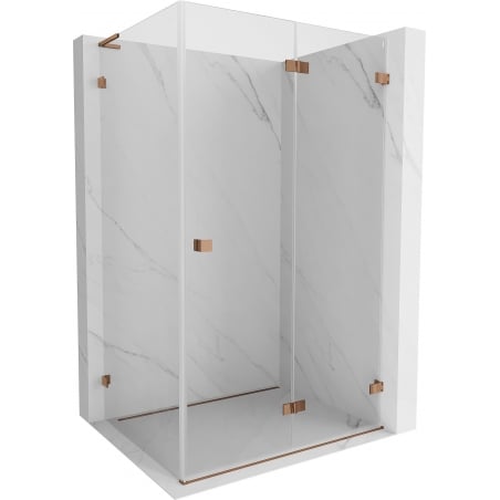 Mexen Lunar-F L folding shower cabin right 95 x 70 cm, transparent, rose gold - 836L-095-070-60-00-P