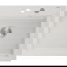 Mexen Elix granite kitchen sink, 1-bowl, 600 x 500 mm, white, chrome siphon - 6525601005-20