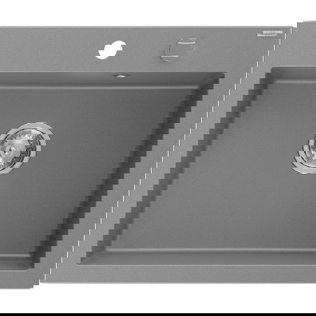 Mexen Elix granite sink 1-bowl 600 x 500 mm, grey, chrome siphon - 6525601005-71