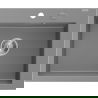 Mexen Elix granite sink 1-bowl 600 x 500 mm, gray, chrome siphon - 6525601005-71