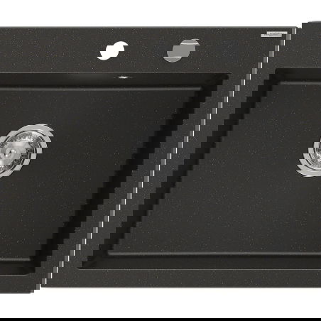 Mexen Elix 1-bowl granite sink 600 x 500 mm, black/gold metallic, chrome siphon - 6525601005-75