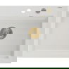 Mexen Elix granite sink 1-bowl 600 x 500 mm, white, gold siphon - 6525601005-20-G