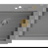 Mexen Elix granite sink 1-bowl 600 x 500 mm, gray, gold siphon - 6525601005-71-G