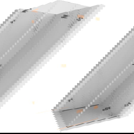 Mexen Lunar-F L folding shower cabin right 80 x 80 cm, transparent, pink gold - 836L-080-080-60-00-P