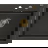 Mexen Elix granite sink 1-bowl 600 x 500 mm, black/gold metallic, gold siphon - 6525601005-75-G