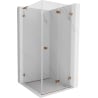 Mexen Lunar-F L foldable shower cabin right 90 x 90 cm, transparent, rose gold - 836L-090-090-60-00-P