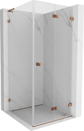Mexen Lunar-F L foldable shower cabin right 90 x 90 cm, transparent, rose gold - 836L-090-090-60-00-P