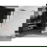 Mexen Kioto Walk-in Shower Wall 130 x 200 cm, Frosted 8 mm, Black - 800-130-101-70-30