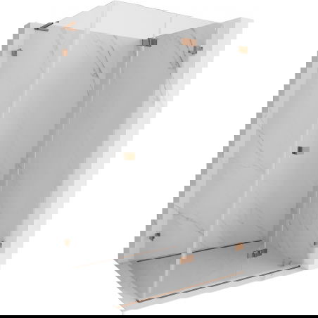 Mexen Lunar-F L folding shower enclosure right 100 x 90 cm, transparent, rose gold - 836L-100-090-60-00-P