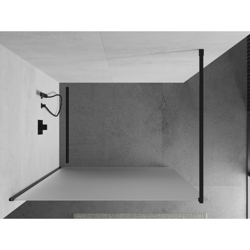 Mexen Kioto Shower Wall Walk-in 140 x 200 cm, Frosted 8 mm, Black - 800-140-101-70-30