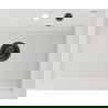 Mexen Elix Granite Sink 1-Bowl 600 x 500 mm, White, Black Siphon - 6525601005-20-B