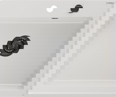 Mexen Elix 1-Bowl Granite Sink 600 x 500 mm, White, Black Siphon - 6525601005-20-B