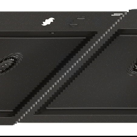 Mexen Elix granite sink 1-bowl 600 x 500 mm, black/gold metallic, black siphon - 6525601005-75-B