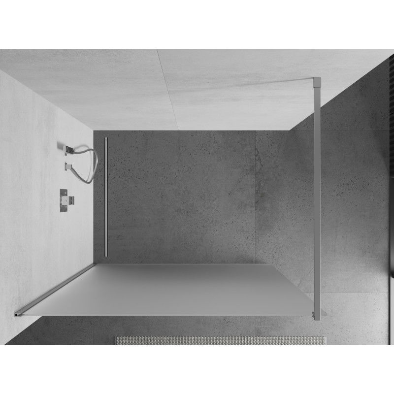 Mexen Kioto shower wall Walk-in 130 x 200 cm, frost 8 mm, chrome - 800-130-101-01-30