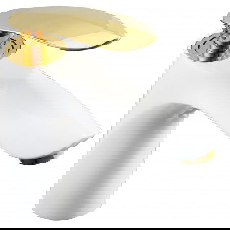 Mexen Lily washbasin mixer tap, White/Gold - 73600-25