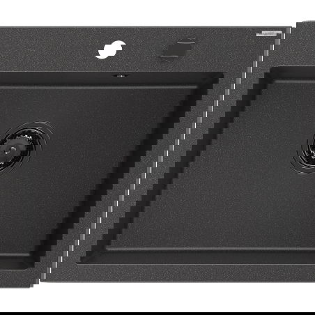 Mexen Elix 1-bowl granite sink 600 x 500 mm, black speckled, black siphon - 6525601005-76-B