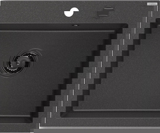 Mexen Elix 1-bowl granite sink 600 x 500 mm, black speckled, black siphon - 6525601005-76-B