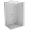 Mexen Lunar-F L folding shower enclosure right 75 x 70 cm, transparent, brushed copper - 836L-075-070-65-00-P