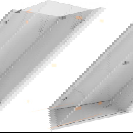 Mexen Lunar-F L foldable shower enclosure right 80 x 70 cm, transparent, brushed copper - 836L-080-070-65-00-P