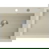 Mexen Elix single-bowl granite sink 700 x 500 mm, beige, chrome siphon - 6526701005-69