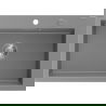 Mexen Elix granite sink single bowl 700 x 500 mm, gray, chrome siphon - 6526701005-71