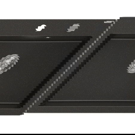 Mexen Elix 1-bowl granite sink 700 x 500 mm, black/gold metallic, chrome siphon - 6526701005-75