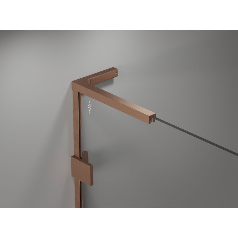 Mexen Lunar-F L folding shower enclosure right 90 x 80 cm, transparent, brushed copper - 836L-090-080-65-00-P