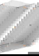 Mexen Lunar-F L folding shower enclosure right 90 x 80 cm, transparent, brushed copper - 836L-090-080-65-00-P