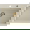 Mexen Elix granite sink single-bowl 700 x 500 mm, beige, gold siphon - 6526701005-69-G