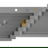 Mexen Elix Granite Kitchen Sink, 1-Bowl, 700 x 500 mm, Gray, Gold Siphon - 6526701005-71-G