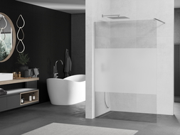 Mexen Kioto shower screen 140 x 200 cm, Transparent/Frosted 8 mm, Chrome - 800-140-101-01-35