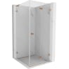 Mexen Lunar-F L folding shower cabin right 100 x 100 cm, transparent, brushed copper - 836L-100-100-65-00-P